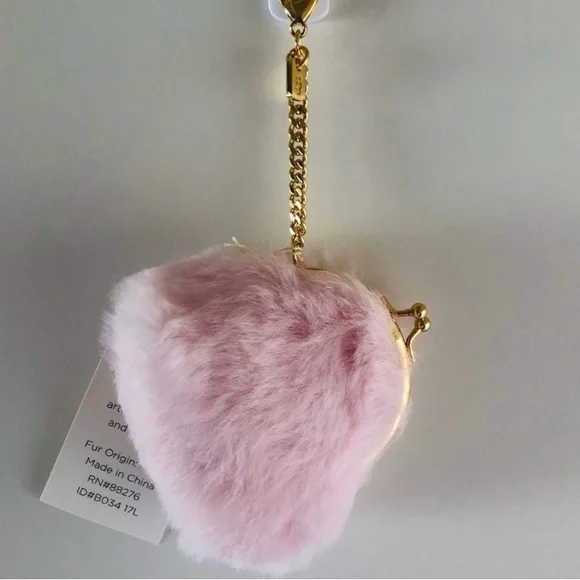 UGG l Fuzzy Coin Key FOB Pouch l Pink NWT - Picture 5 of 10
